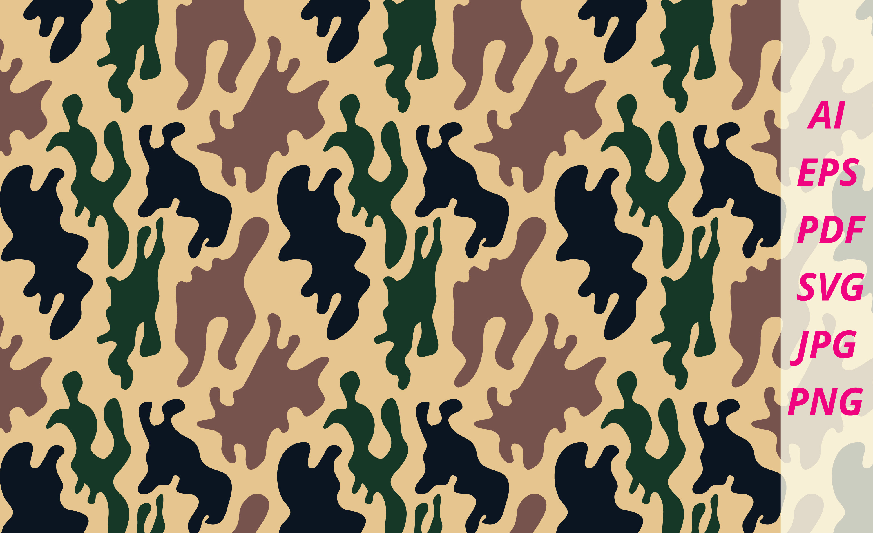 Seamless Camouflage with Leaves - Design Cuts