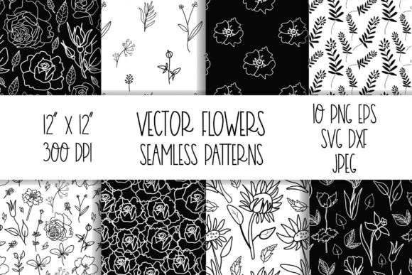 Seamless Vector Sewing Pattern with Paper Patterns and Sketches