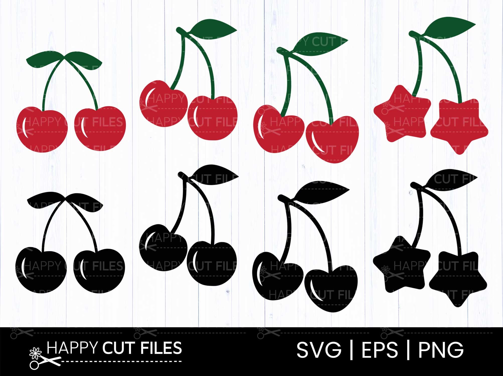 Cherry Heart Graphic by happycutfiles · Creative Fabrica