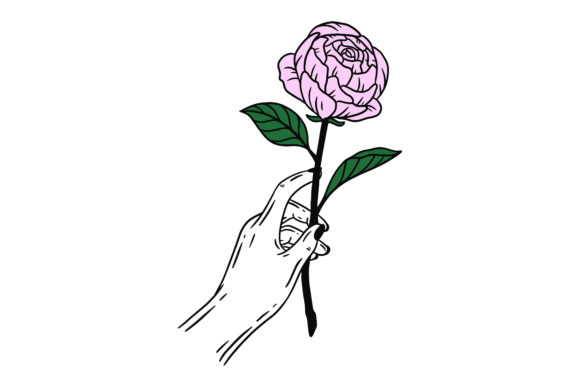 Hand Gesture Holding Rose Flower Gesture Graphic by morspective ...
