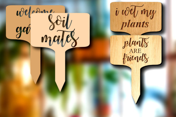 Funny Garden Plant Markers Stakes Bundle Graphic by SVG HUB · Creative  Fabrica