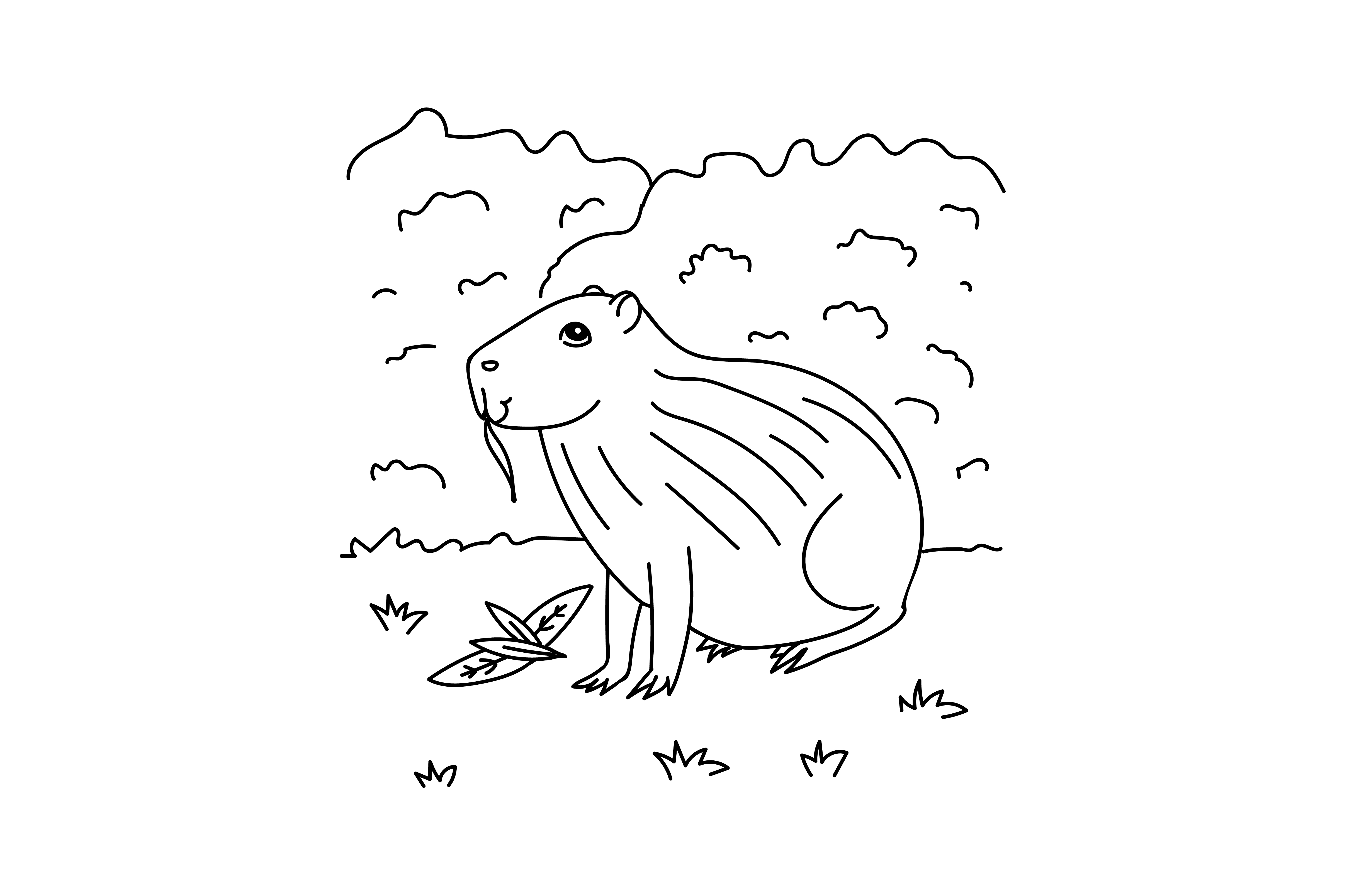 Capybara Coloring Page SVG Cut file by Creative Fabrica Crafts ...