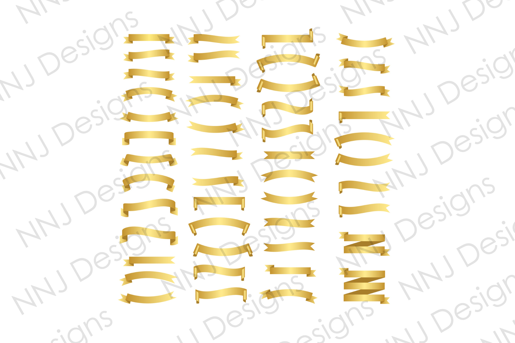 gold ribbon banner clip art