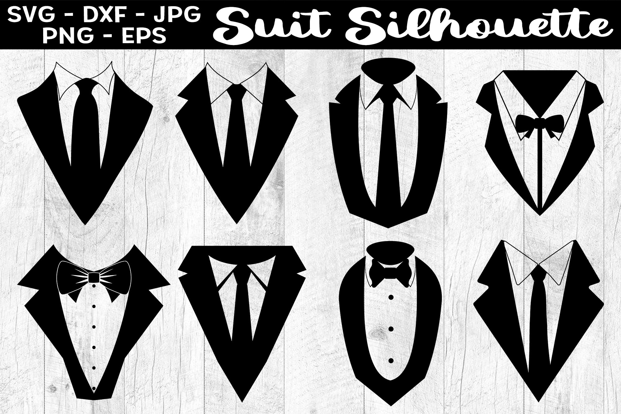Suit Silhouettes Tuxedo SVG EPS PNG Graphic by Aleksa Popovic ...