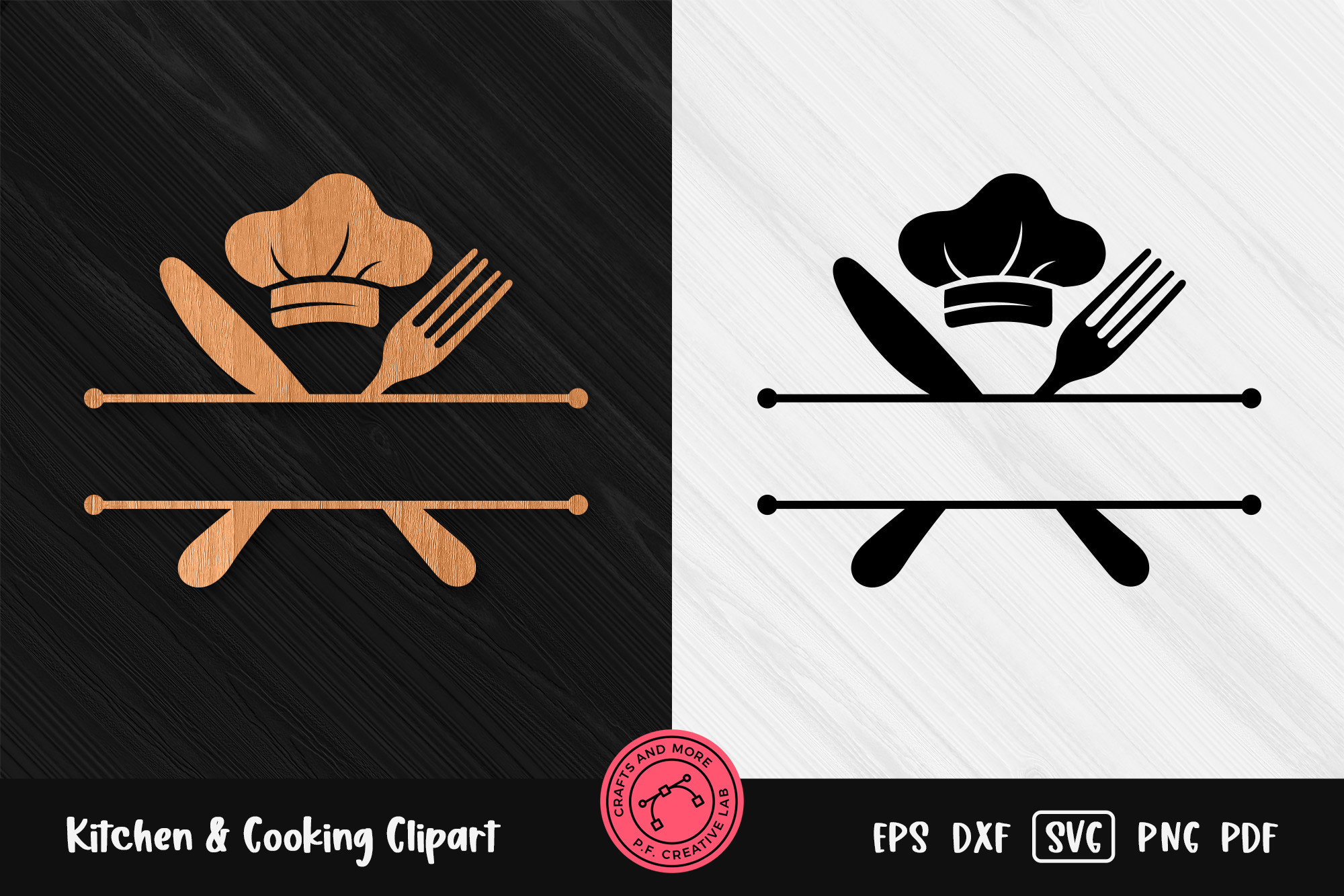 Chef Hat Svg And Cooking Split Monogram Graphic By Dtcreativelab