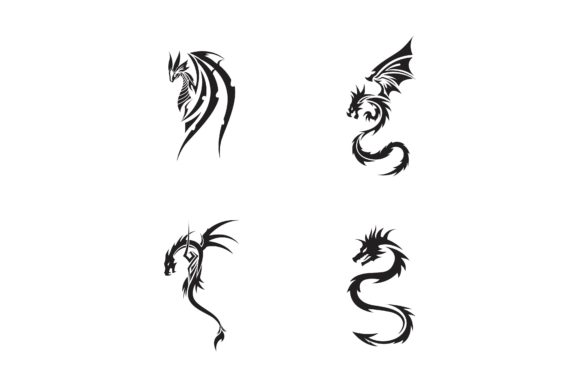 Dragon Tattoo Black Graphic · Creative Fabrica