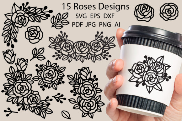 Simple Rose Paper Cut, SVG Template For Cricut LJSCFZYY - Package SVG