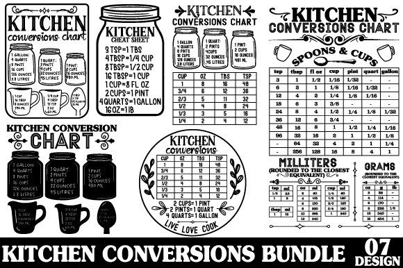 Kitchen Measurement Conversion Chart Svg Kitchen Svg Kitchen Sign Svg ...