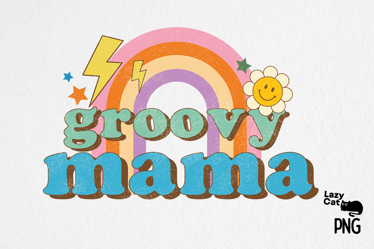 Retro Groovy Mama PNG Sublimation Graphic by Lazy Cat · Creative Fabrica