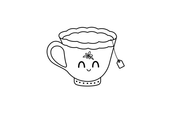 Kawaii-style Tea Cup SVG Cut file by Creative Fabrica Crafts · Creative  Fabrica