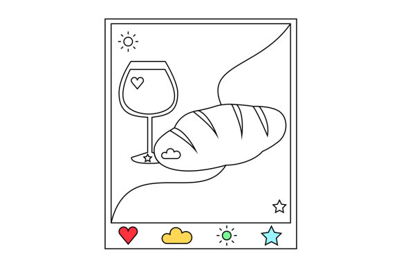 bread and wine coloring pages