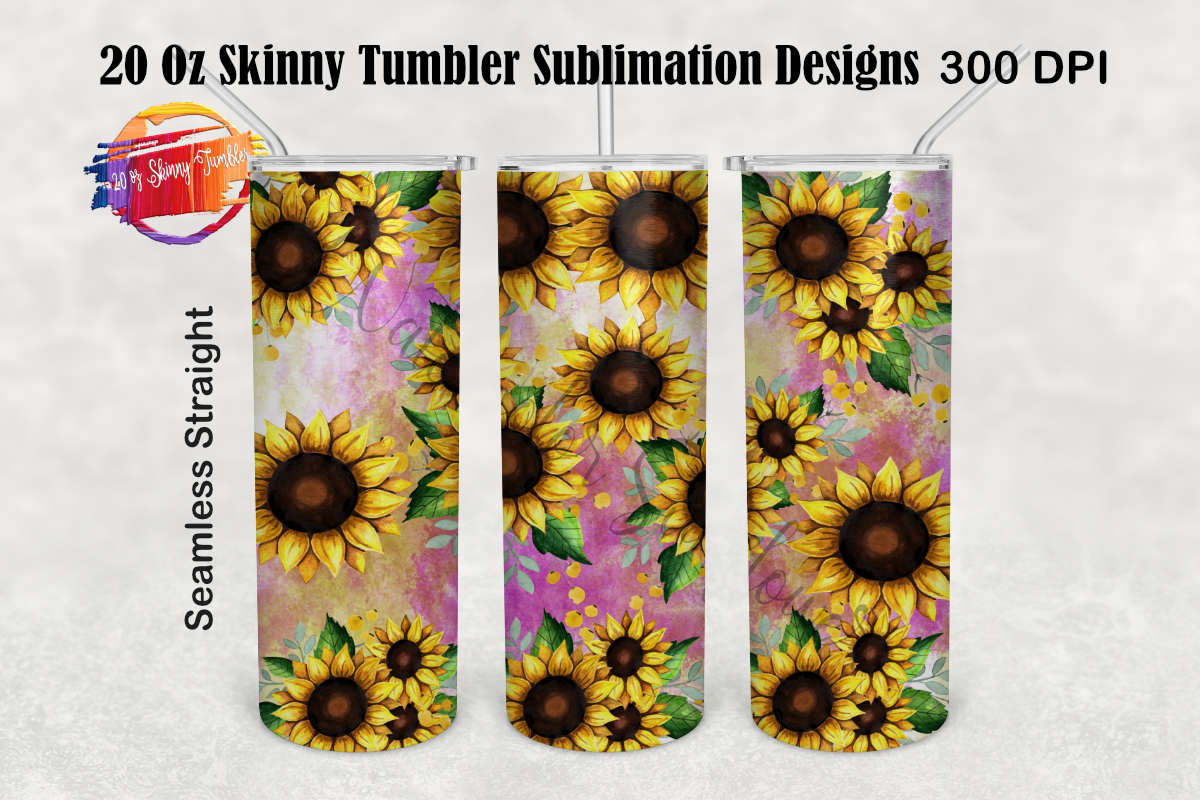 Flower tumbler design Watercolor Sublimation 20 oz tumbler
