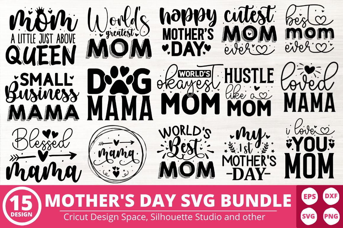Free Mothers Day Svg Bundle Graphic By Tinyactionshop · Creative Fabrica