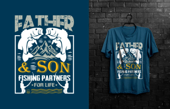 Father & Son Fishing Partners T-shirt Graphic by Design_touch87 · Creative  Fabrica