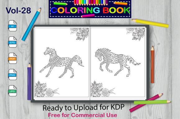 Animals Coloring Book for Adults - Kdp Graphic by
