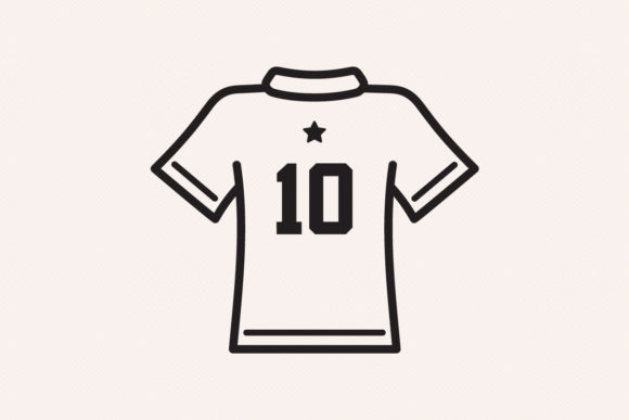 Soccer Football Back Shirt Num10 Outline Graphic by sargatal · Creative  Fabrica