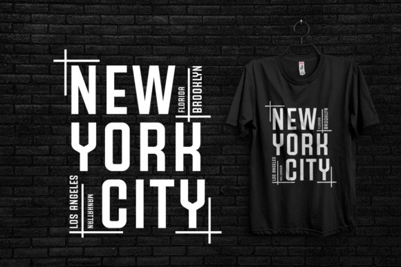 officieel orgaan helder New York City Typography T-Shirt Design Afbeelding door shazzadul ·  Creative Fabrica