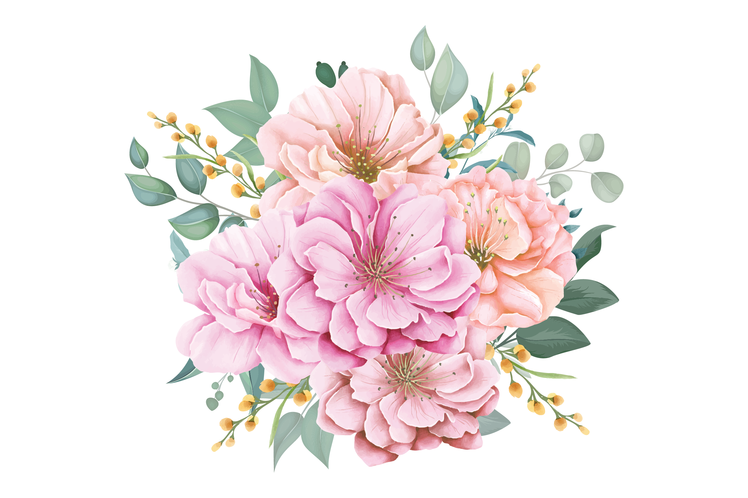 Flowers Watercolor Vector Illustration Illustration par aekblahareda ...