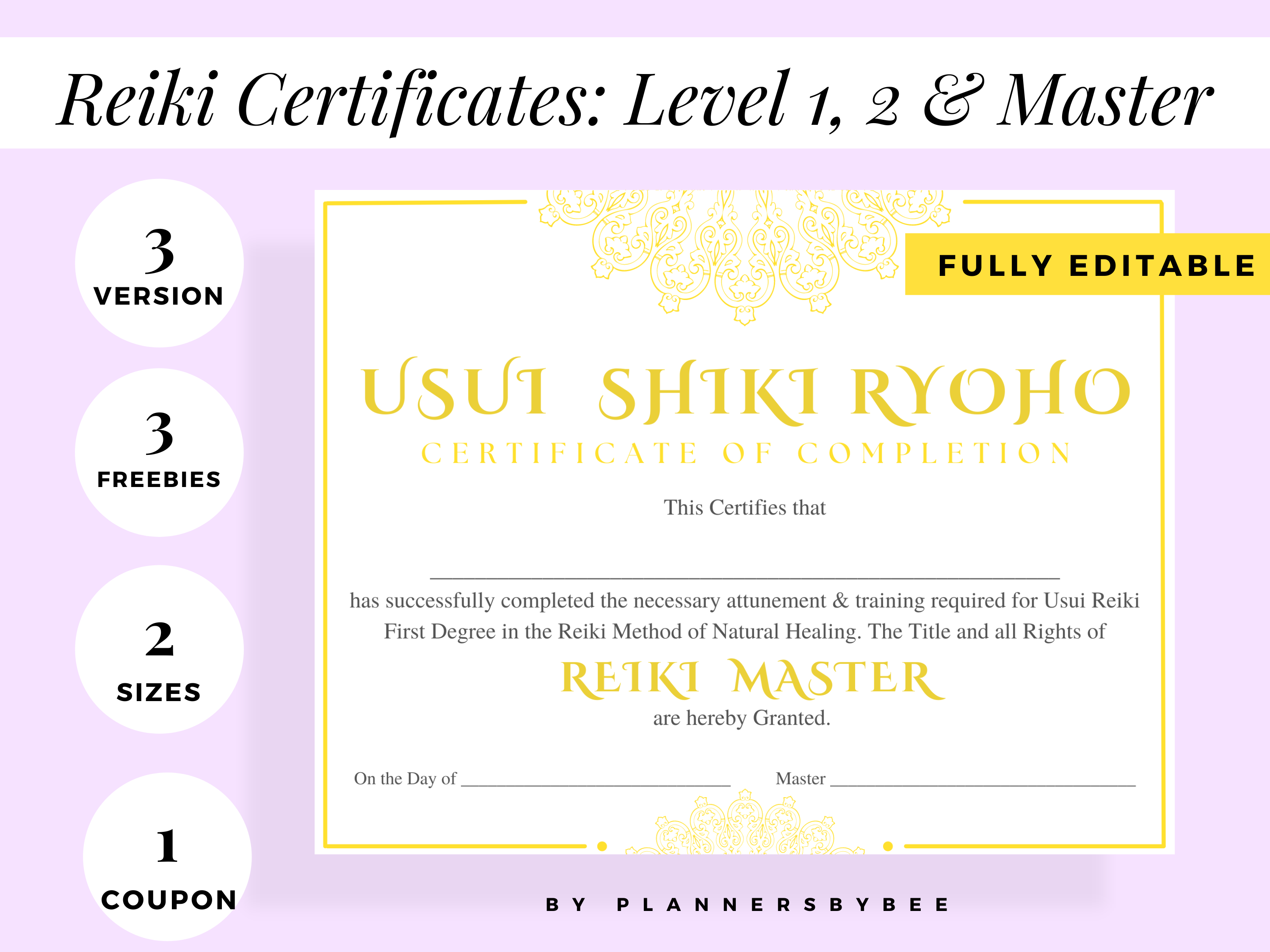 Reiki Certificate Template