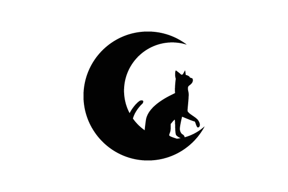 Cat and Moon SVG Cut file by Creative Fabrica Crafts · Creative Fabrica