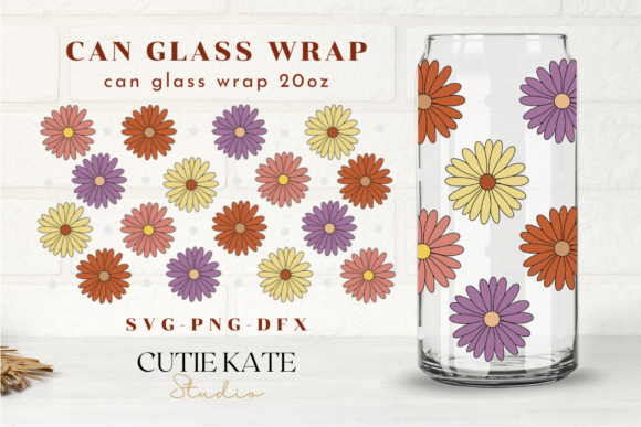 Flower Wrap Svg, 20oz Glass Can