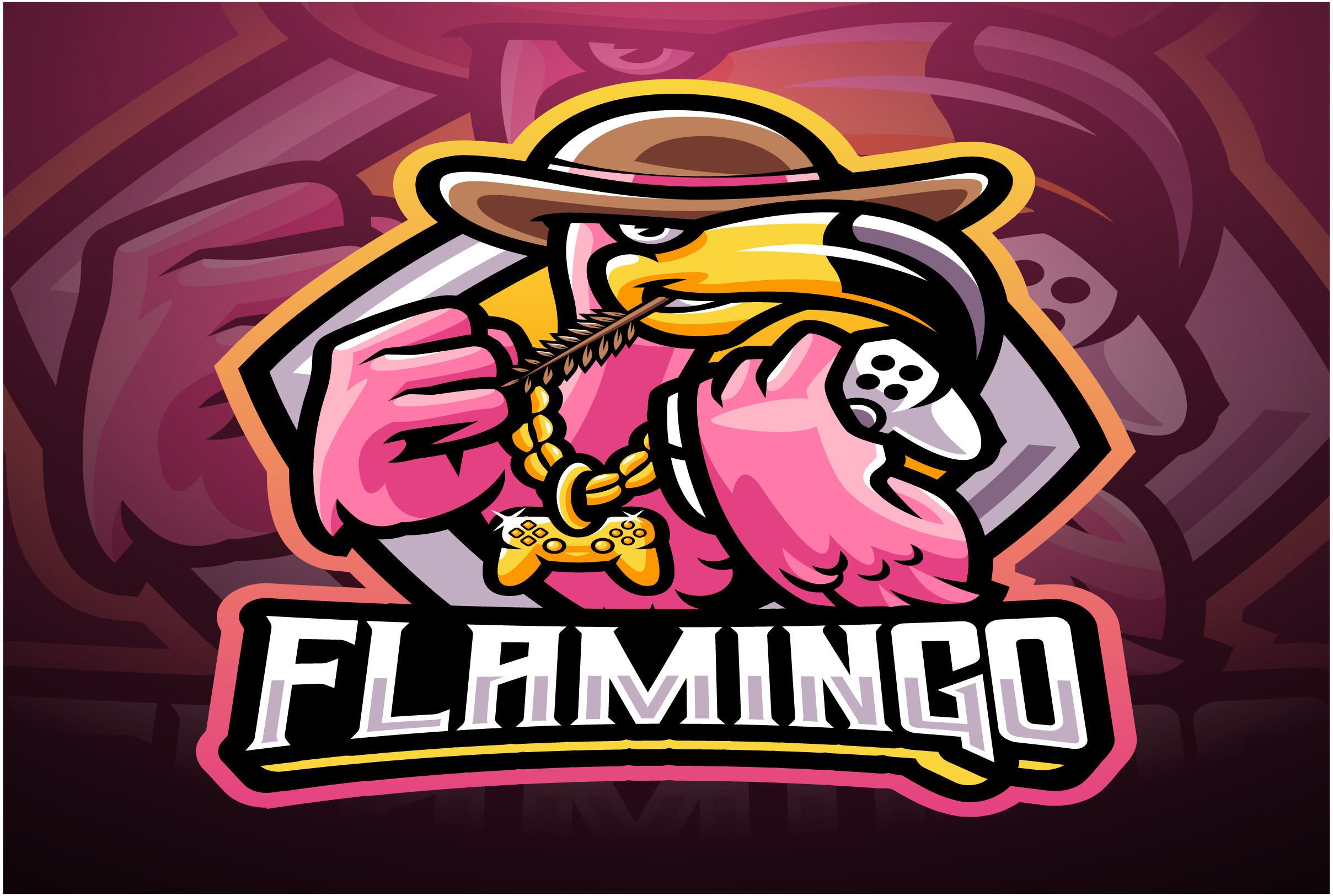 Welkom gezagvoerder Autonoom Flamingo Games Esport Mascot Logo Design Graphic by visink.art · Creative  Fabrica