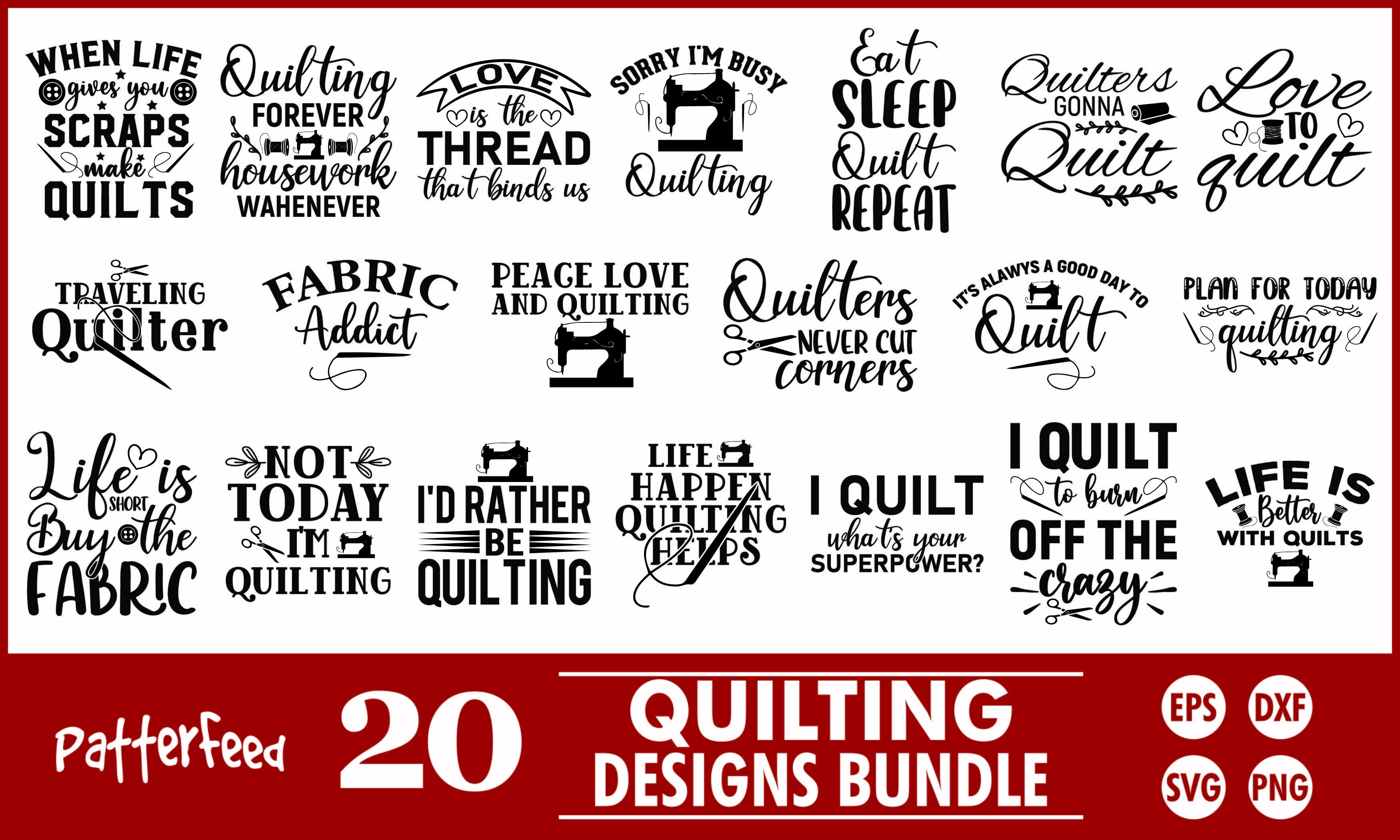 Quilters SVG Designs Bundle Graphic by PatternFeed · Creative Fabrica