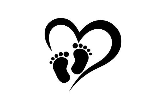 baby footprints heart