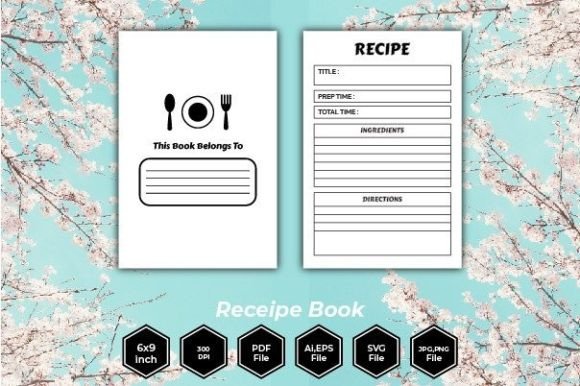 Recipe Books to Write in  KDP Interior Graphic by KDP Interiors · Creative  Fabrica
