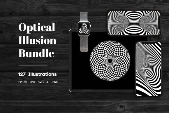 3D Optical Illusion of Endless Spiral · Creative Fabrica
