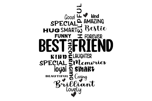 Friend word typography for printing Royalty Free Vector