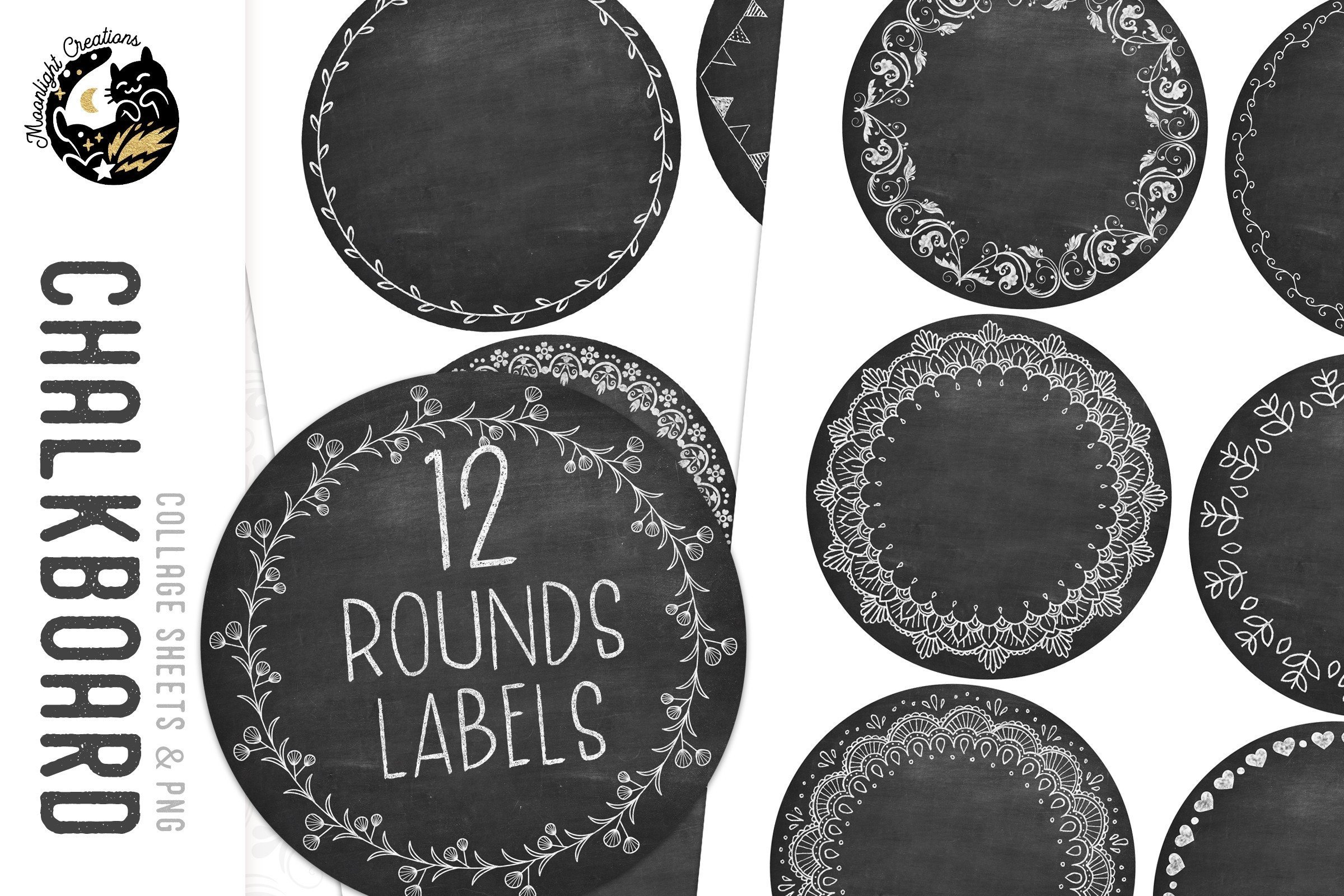 Chalkboard Labels With And Without Borders