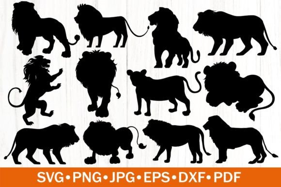 Lion Silhouettes Bundle | Lions SVG Graphic by SouthernDaisyDesign ...