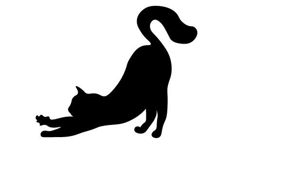 cat stretching silhouette clip art