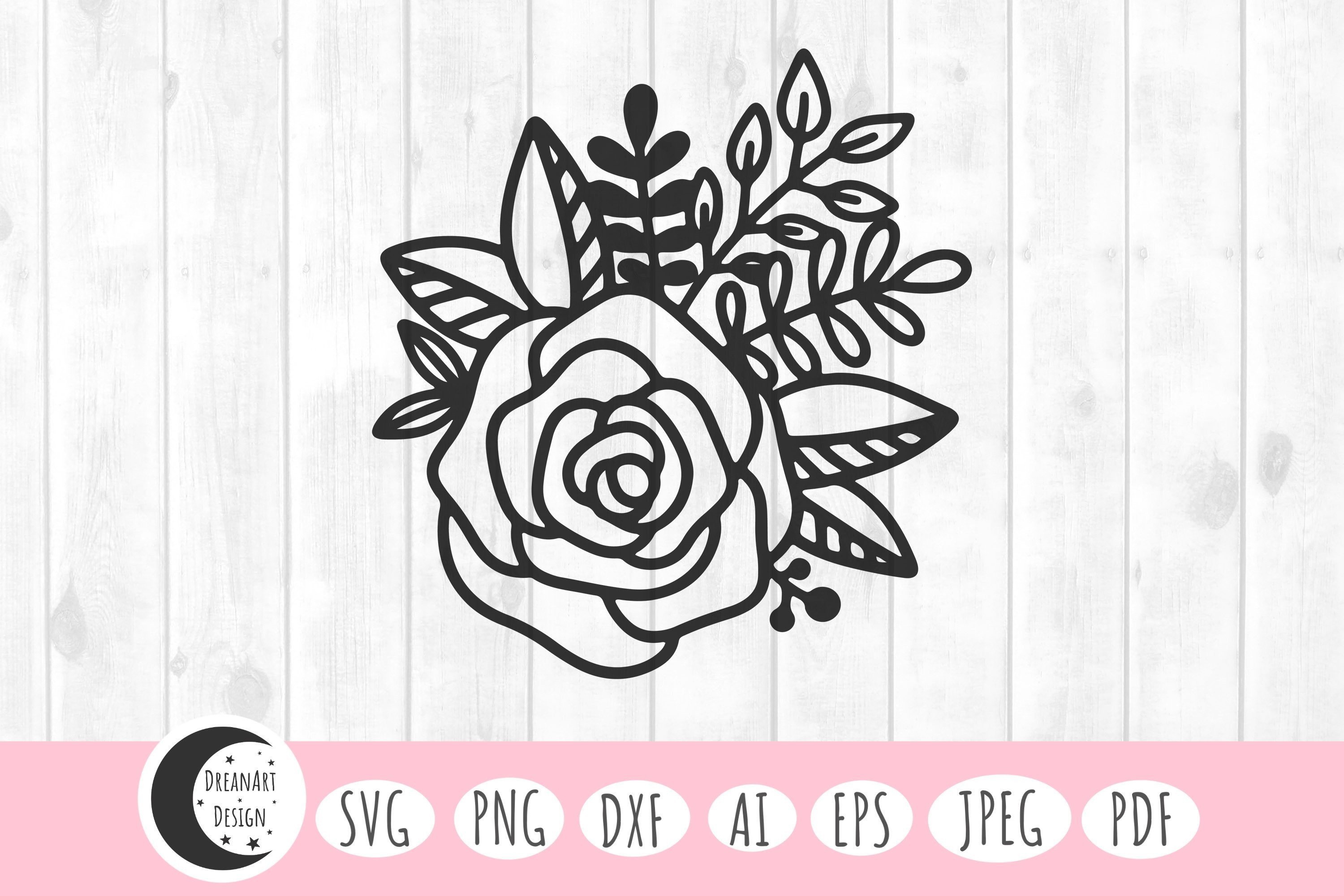Free Rose SVG Download - Contemporary Line Drawn Roses & Sentiments -  CraftStash Inspiration