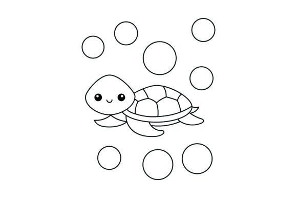 Kawaii Sea Turtle Coloring Page SVG Cut file by Creative Fabrica Crafts ·  Creative Fabrica