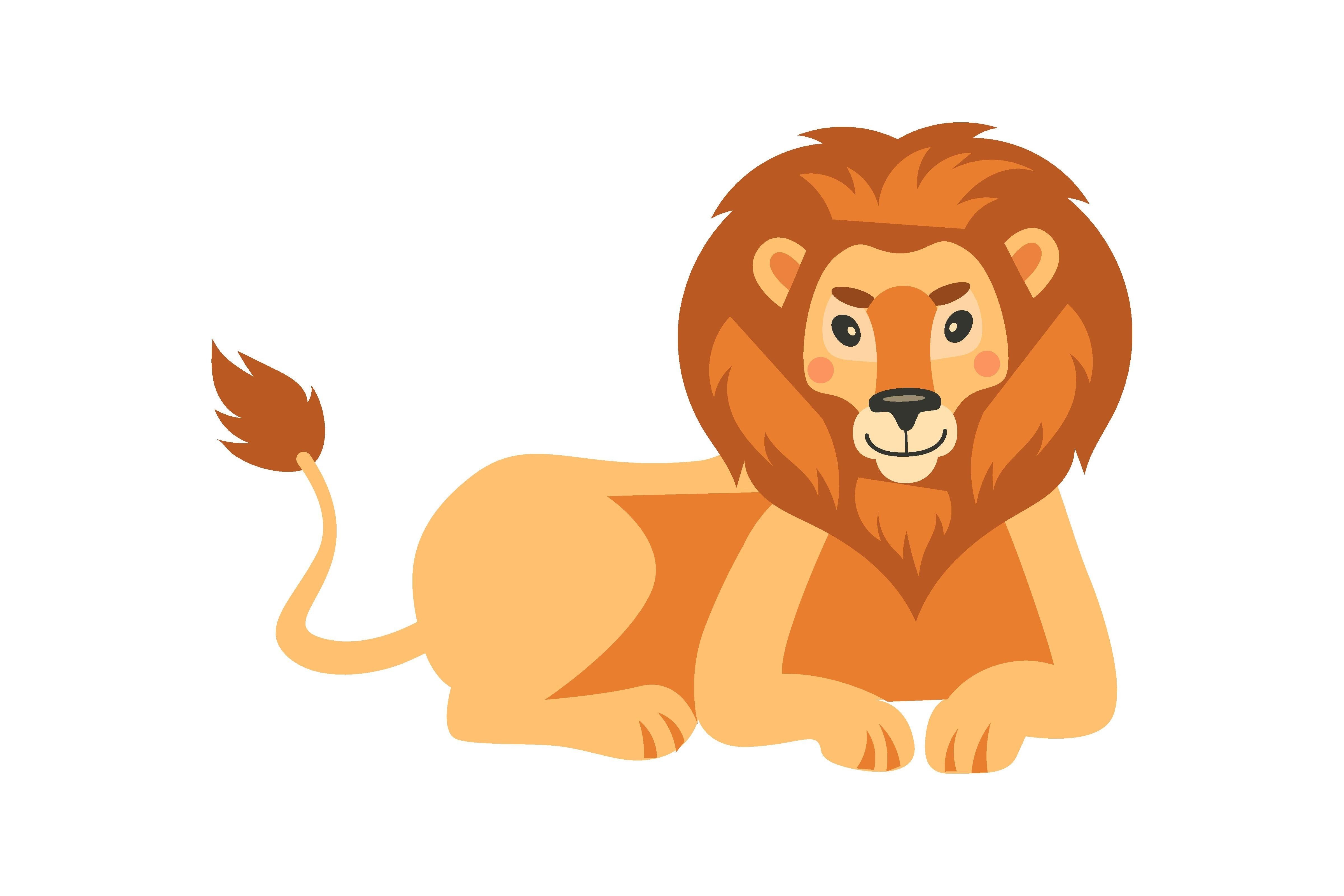 Cartoon Lion Vector Illustration. Happy Graphic by pch.vector ...