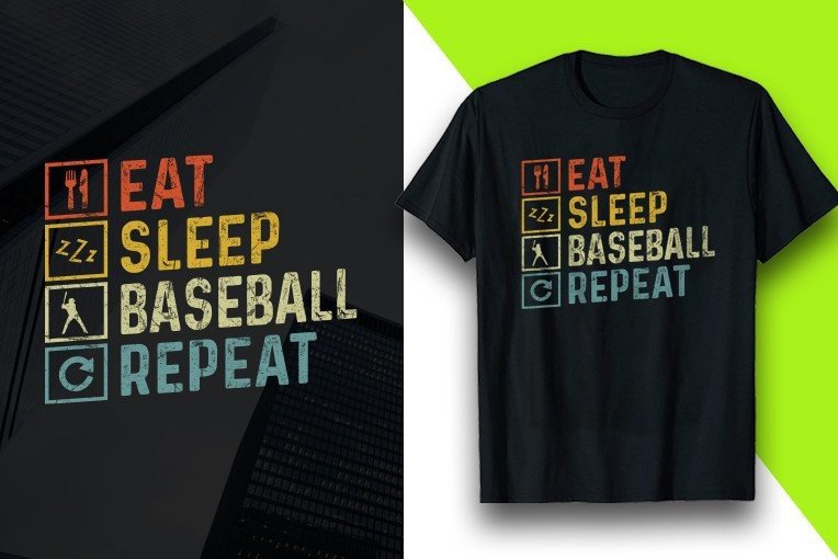 Eat Sleep Baseball Tshirt Design Graphic by Merchsale · Creative Fabrica