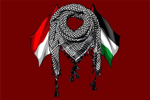 A Palestine Flag Background Turban Graphic by jellybox999