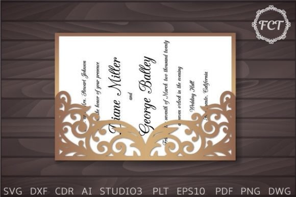 SVG Wedding Invitation Paper Cut Template 57 svg, Cdr, Ai, Eps