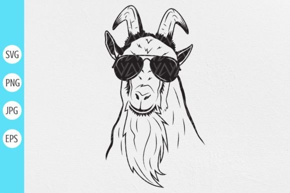 Goat with Sunglasses Svg Graphic by DesignstyleAY · Creative Fabrica