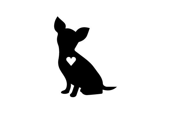 Chihuhua Silhouette with Love Heart SVG Cut file by Creative Fabrica ...