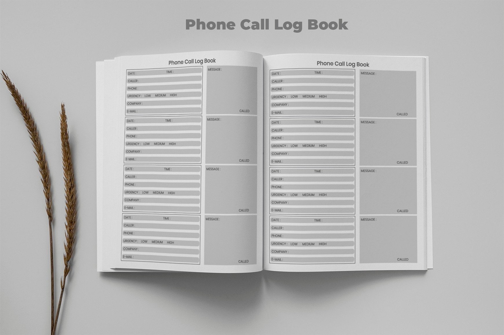 Phone Call Log Book Interior Design Graphic by A.R Designer · Creative ...