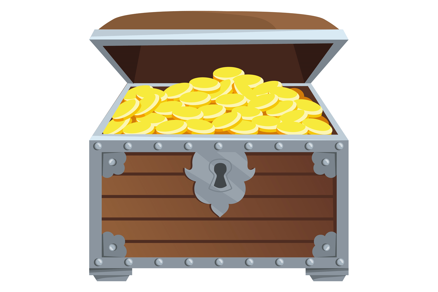 Treasure Chest Full of Gold Coins Cartoo Graphic by smartstartstocker ...