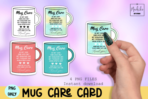 Cup Care Instruction Cards Instant Downlaod.cup Care Tips Card 