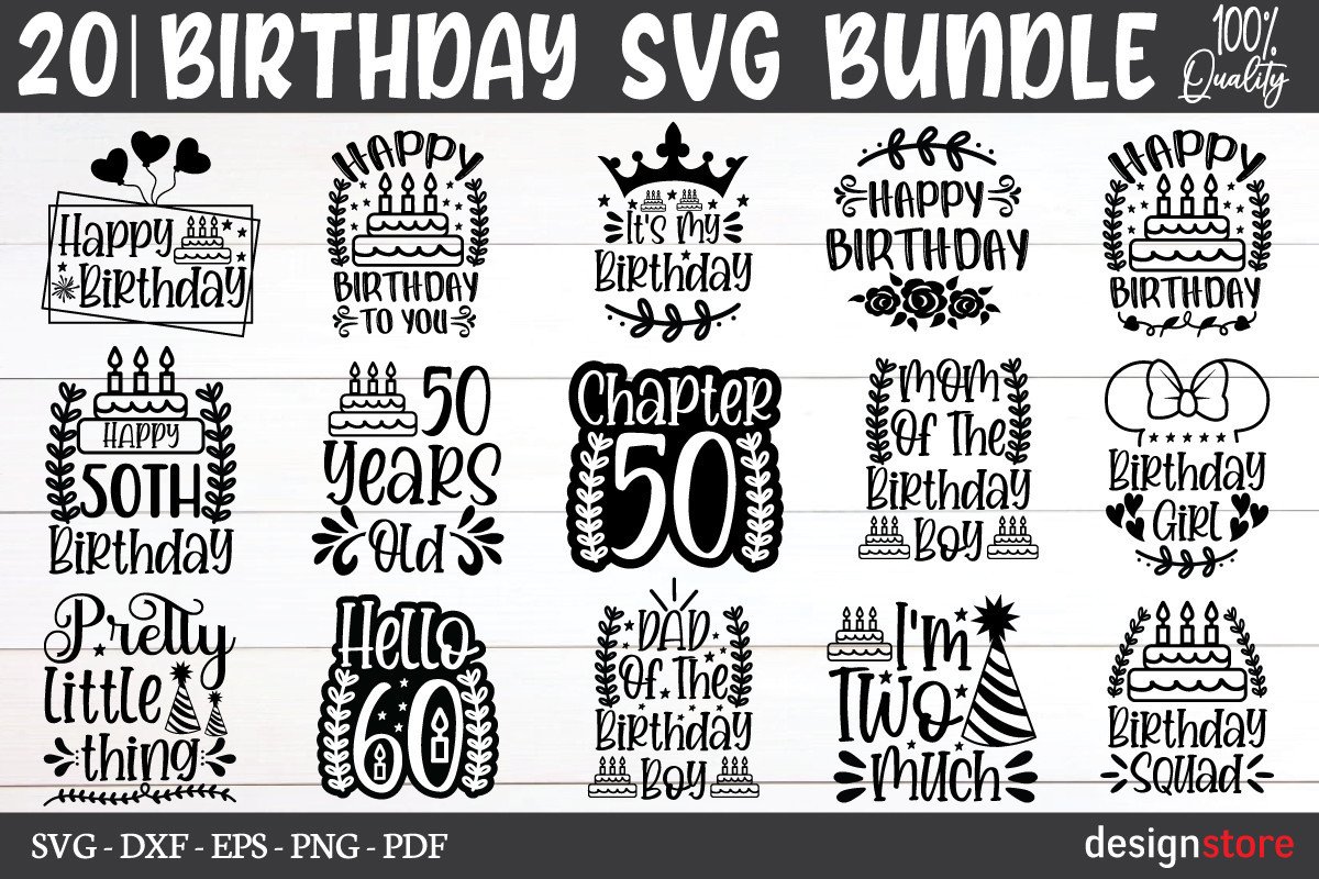 Birthday Svg Bundle Graphic by funnySVGmax · Creative Fabrica