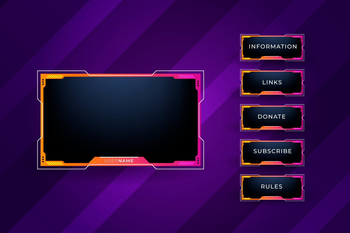 Gradient Twitch Panels Set Graphic by Tanu · Creative Fabrica