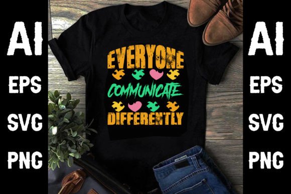 T-shirt lettering graphics, design. Differently. Text differently