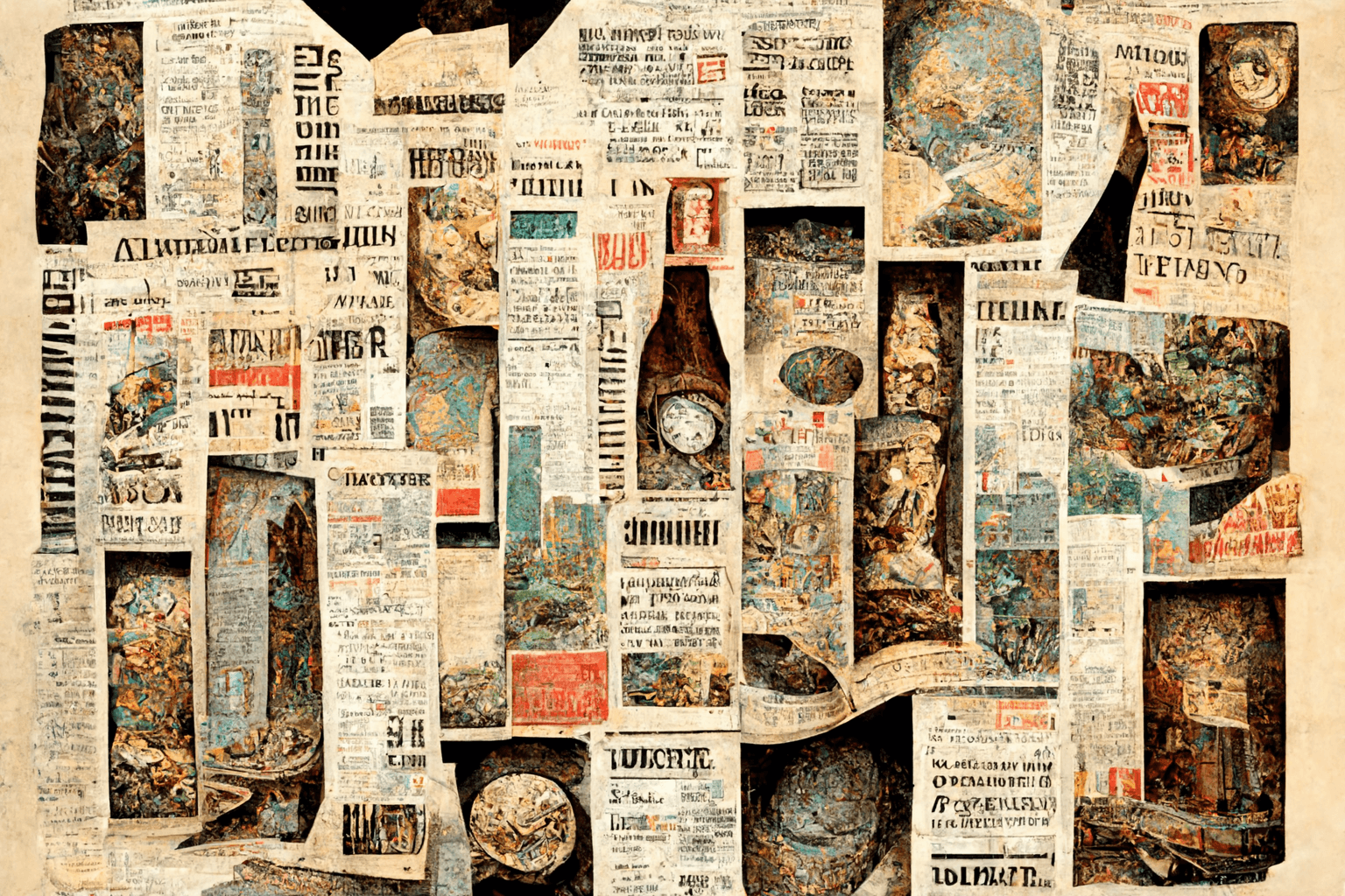 old newspaper collage