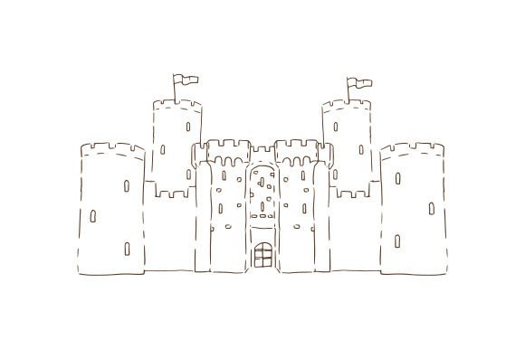 how to draw a medieval castle